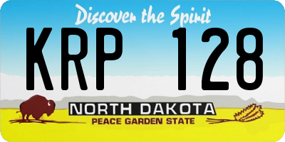 ND license plate KRP128