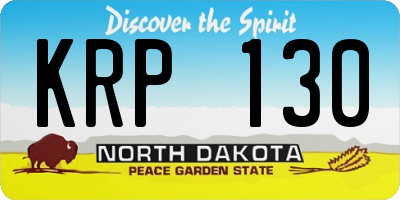 ND license plate KRP130