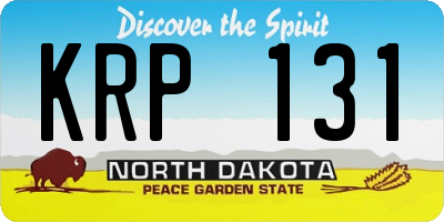 ND license plate KRP131