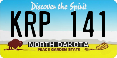 ND license plate KRP141