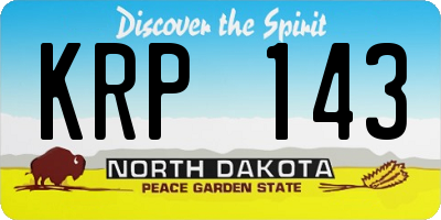 ND license plate KRP143