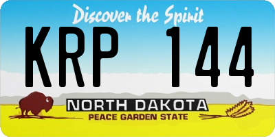 ND license plate KRP144