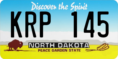 ND license plate KRP145