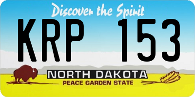 ND license plate KRP153