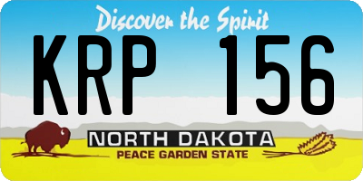 ND license plate KRP156