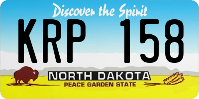 ND license plate KRP158