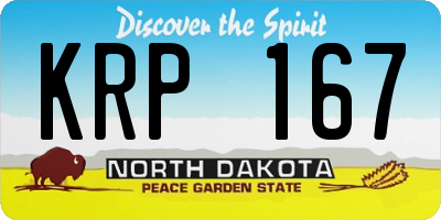 ND license plate KRP167