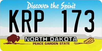 ND license plate KRP173