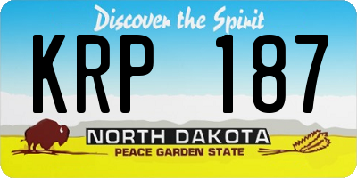 ND license plate KRP187