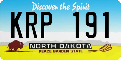 ND license plate KRP191