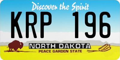ND license plate KRP196