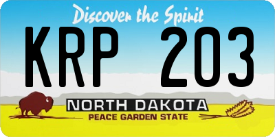 ND license plate KRP203