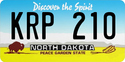 ND license plate KRP210