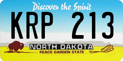 ND license plate KRP213
