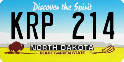 ND license plate KRP214