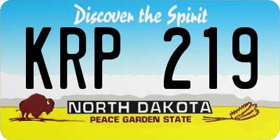 ND license plate KRP219