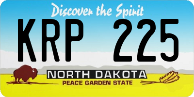ND license plate KRP225