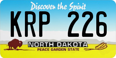 ND license plate KRP226