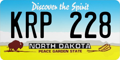 ND license plate KRP228