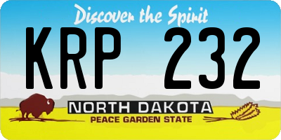 ND license plate KRP232