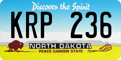 ND license plate KRP236