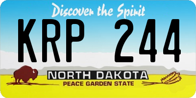 ND license plate KRP244