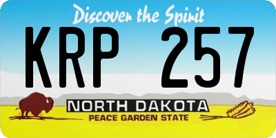 ND license plate KRP257