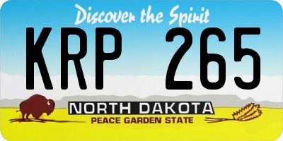 ND license plate KRP265