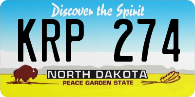 ND license plate KRP274