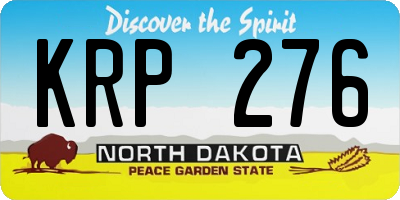 ND license plate KRP276