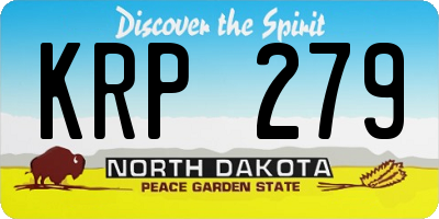 ND license plate KRP279