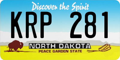 ND license plate KRP281