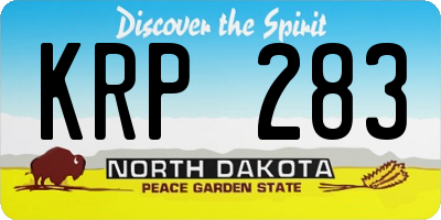 ND license plate KRP283