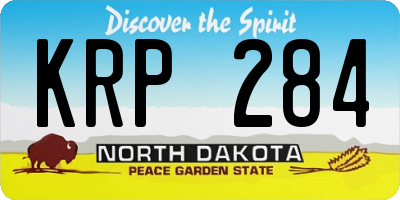 ND license plate KRP284