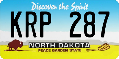 ND license plate KRP287