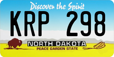ND license plate KRP298
