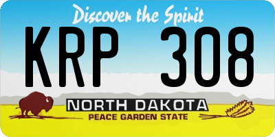ND license plate KRP308