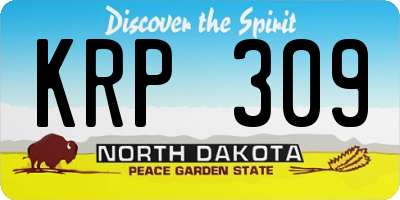 ND license plate KRP309