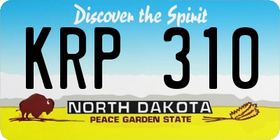 ND license plate KRP310