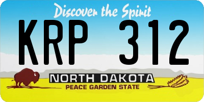 ND license plate KRP312