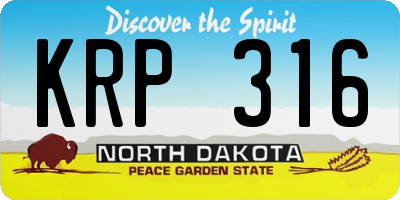 ND license plate KRP316