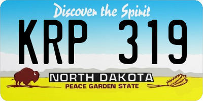 ND license plate KRP319
