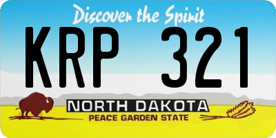 ND license plate KRP321