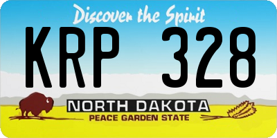 ND license plate KRP328