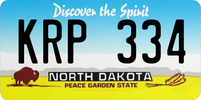 ND license plate KRP334