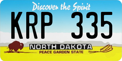 ND license plate KRP335