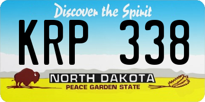 ND license plate KRP338