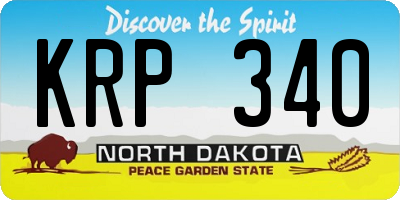 ND license plate KRP340