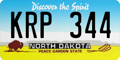 ND license plate KRP344
