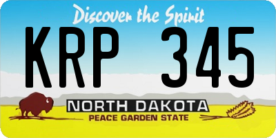 ND license plate KRP345